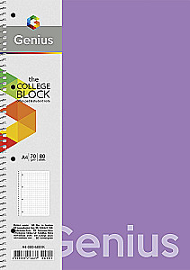 A4 Spiralnotizbuch, 80 Blatt linierte Genius, assortiert