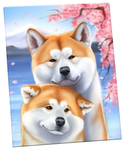 Gemälde nach Zahlen - Akita Inu (12 Farben)