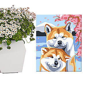 Gemälde nach Zahlen - Akita Inu (12 Farben)