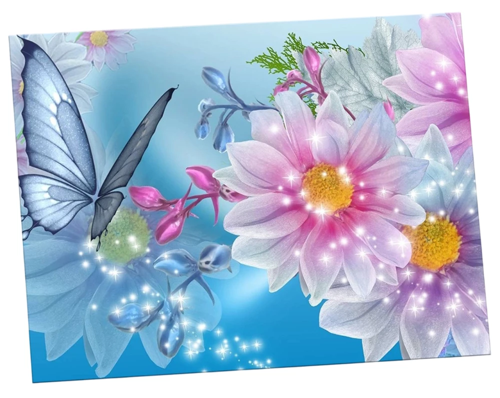 Painting by numbers - Flowers and Butterflies (16 colors)