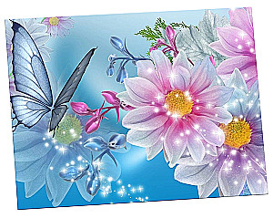 Painting by numbers - Flowers and Butterflies (16 colors)