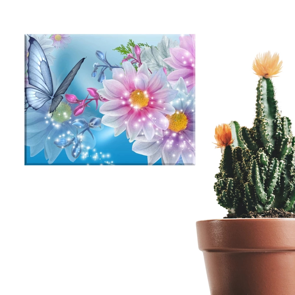 Painting by numbers - Flowers and Butterflies (16 colors)