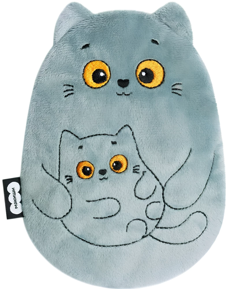 Мягкая игрушка - Разогрелка Кошка с котёнком, с вишнёвыми косточками