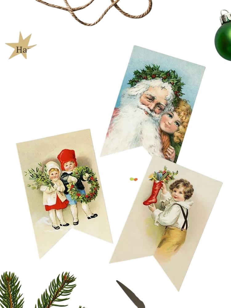 Wunder in der Christnacht. Set von Weihnachtsfähnchen