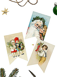 Wunder in der Christnacht. Set von Weihnachtsfähnchen