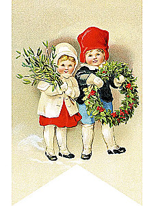 Wunder in der Christnacht. Set von Weihnachtsfähnchen