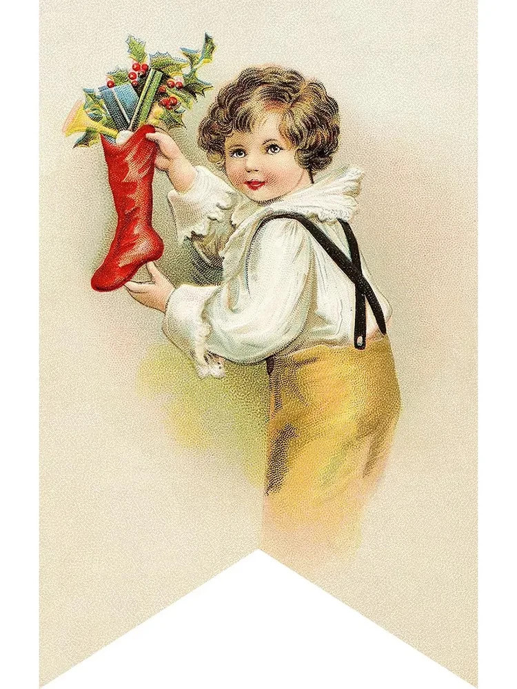 Wunder in der Christnacht. Set von Weihnachtsfähnchen