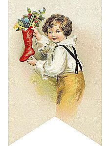 Wunder in der Christnacht. Set von Weihnachtsfähnchen