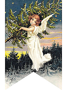 Wunder in der Christnacht. Set von Weihnachtsfähnchen