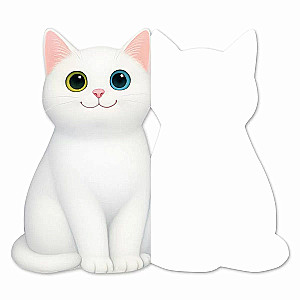 Postkarte ohne Aufschrift, weißes Kätzchen, mit kunstvollem Umschlag