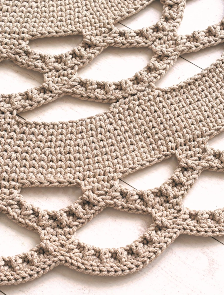 Interior Knitting. Modern Rugs, Tablecloths, and Cushions