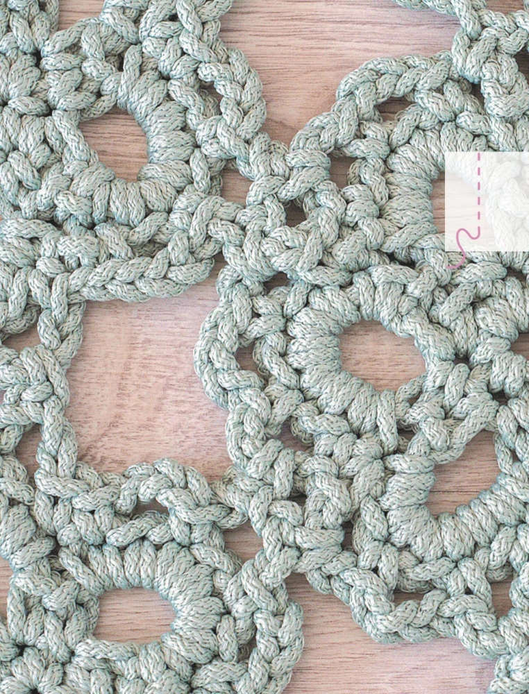 Interior Knitting. Modern Rugs, Tablecloths, and Cushions