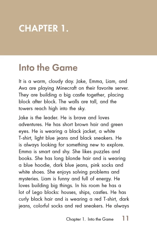 Geschichten aus Minecraft auf Englisch. Lesen mit Freude und das Niveau (A1) erhöhen