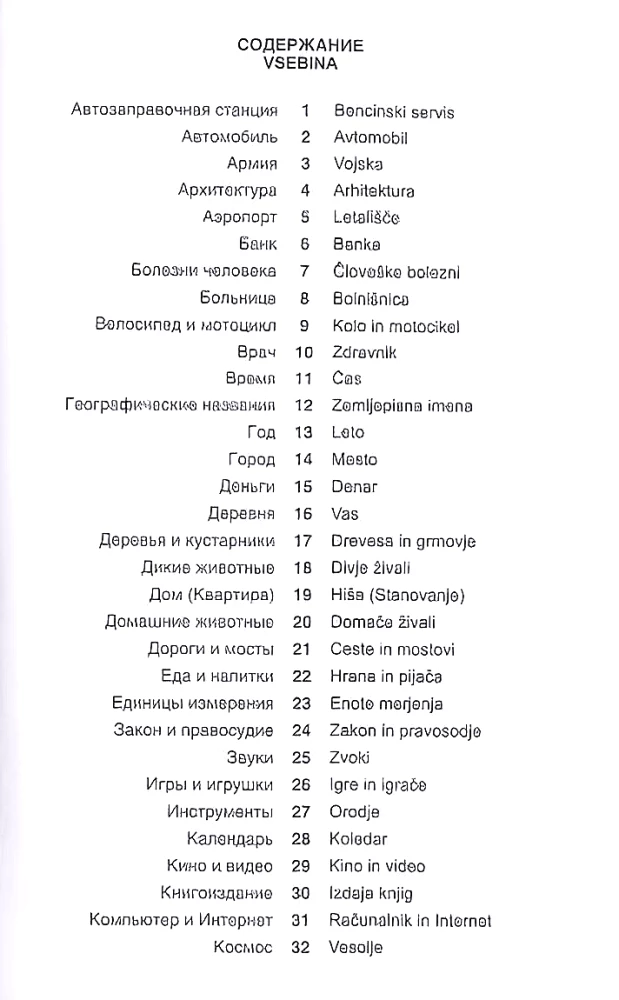 Словенский язык. Тематический словарь