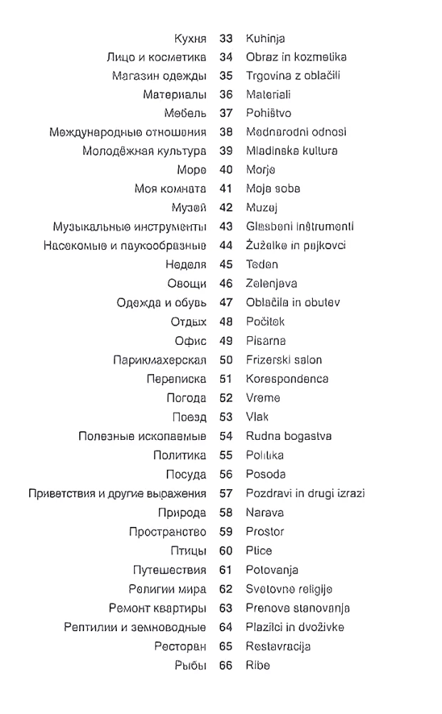 Словенский язык. Тематический словарь