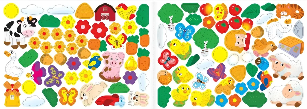 Find the differences and stick them. Who lives on a farm?