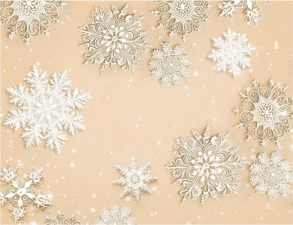 Kunstlik väike ümbrik - Lumehelbed kraftpaberil