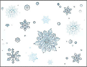 Mākslas aploksne mazā - Sniegpārslas uz baltā