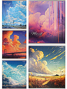 Тетрадь - Облачный пейзаж, 48 листов, клетка, в ассортименте