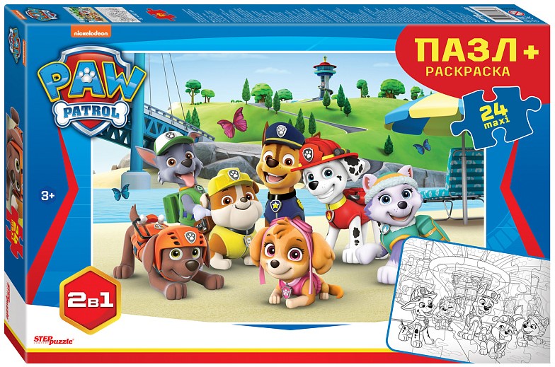 Puzle 24 maxi - Suņu patruļa ar krāsošanu