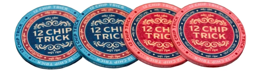 Stalo žaidimas - 12 Chip trick. 12 žetonų