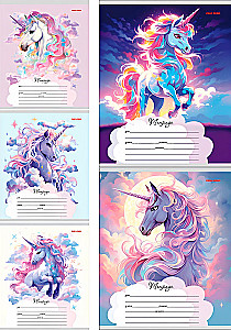 Notebook - Unicorns and Magic, A5, 12 sheets, square, assorted