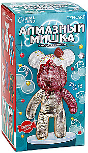 Diamentowa mozaika na figurce z pełnym wypełnieniem - Niedźwiedź, ciastko