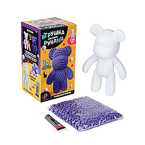 Zabawka z pomponami - Niedźwiedź, fioletowy