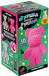 Zabawka z pomponami - Niedźwiedź, różowy