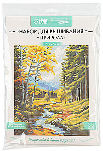 Wyszywanka krzyżykowa - Przyroda, zestaw do twórczości, 35×45 cm