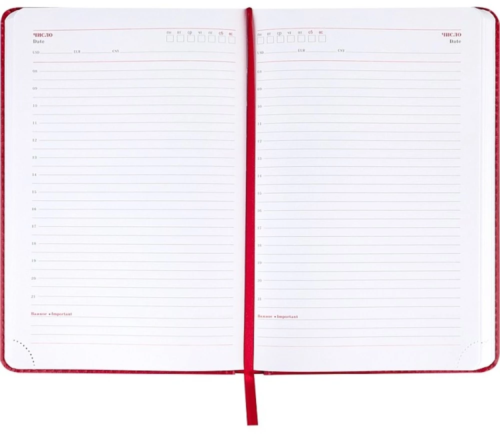 Kalendarz A5 - Codzienne Kroniki — Czerwony, niezaplanowany, 160 stron, czerwony