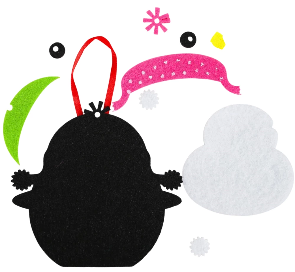 Ёлочное украшение из фетра - Пингвин в шапочке, своими руками