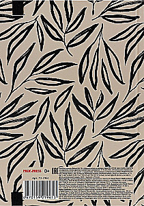 Записная книжка A5 - Чёрные листья на светлом, 72 листа