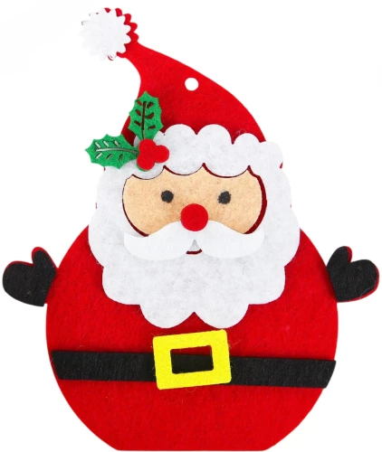 Ёлочное украшение из фетра - Дед мороз - красный нос, своими руками