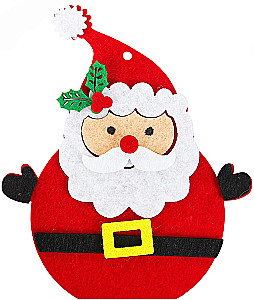 Ёлочное украшение из фетра - Дед мороз - красный нос, своими руками