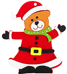 Ёлочное украшение из фетра - Новогодний мишка, своими руками