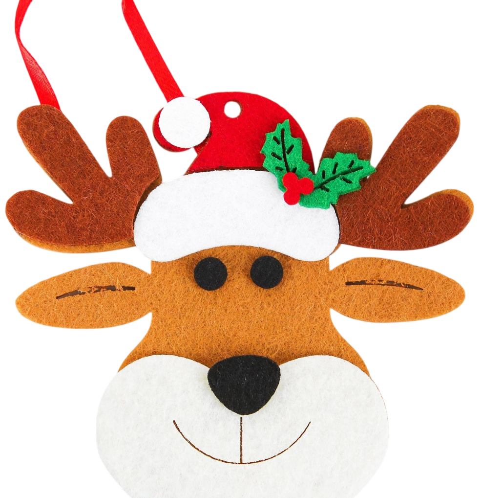 Felt Christmas Decoration - New Year's Deer, Handmade