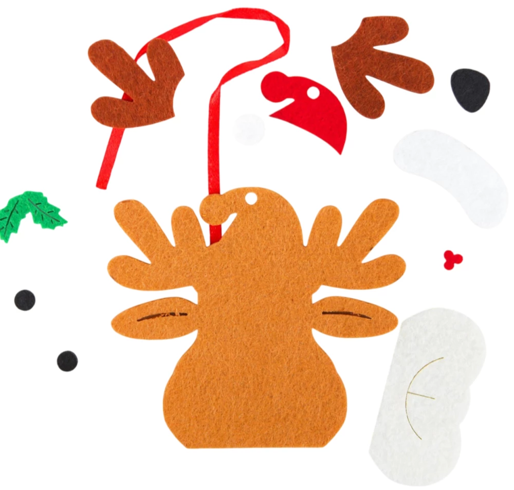 Ёлочное украшение из фетра - Новогодний олень, своими руками