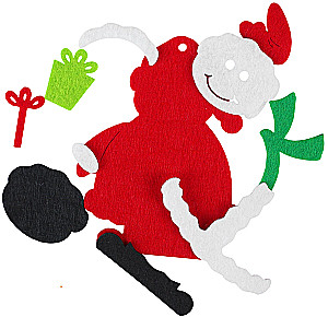 Ёлочное украшение из фетра - Снеговик с подарком, своими руками