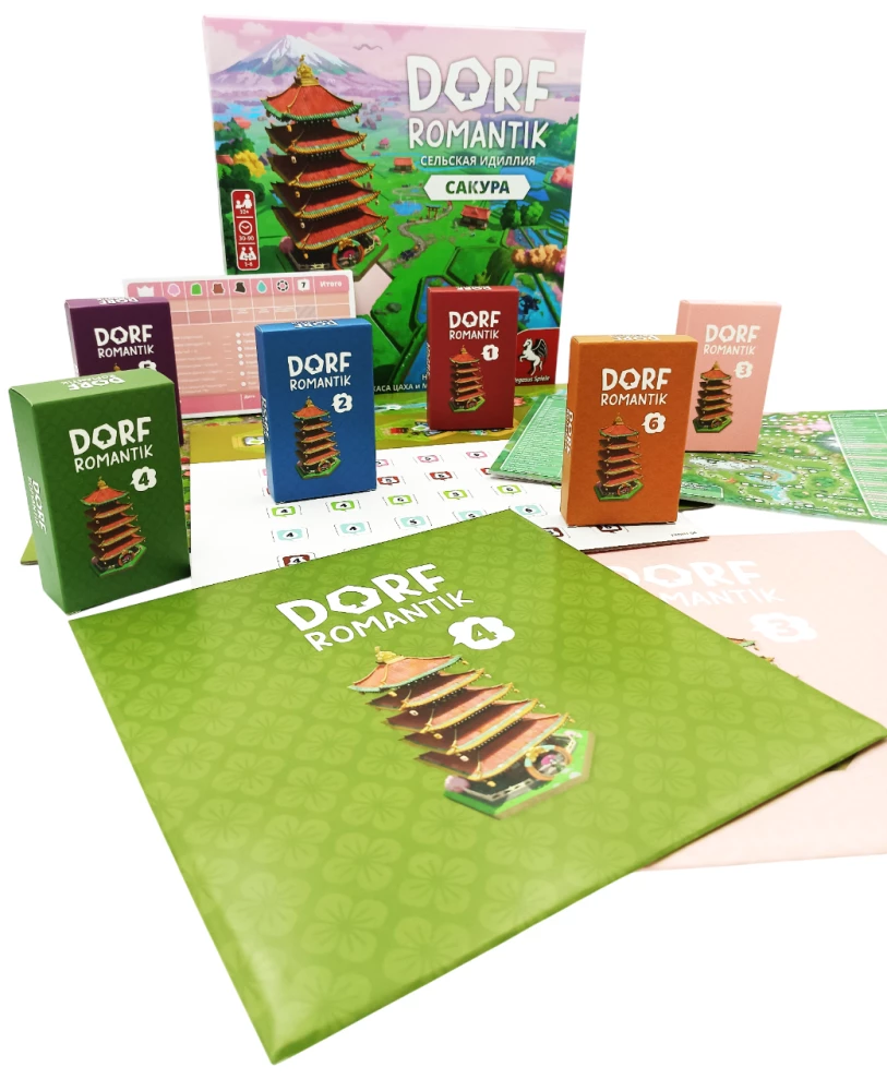 Gra planszowa - Dorfromantik. Wiejska idyllia. Sakura
