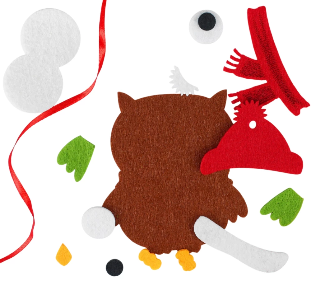 Ёлочное украшение из фетра - Сова в новогодней шапочке, своими руками