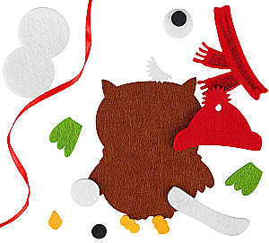 Ёлочное украшение из фетра - Сова в новогодней шапочке, своими руками