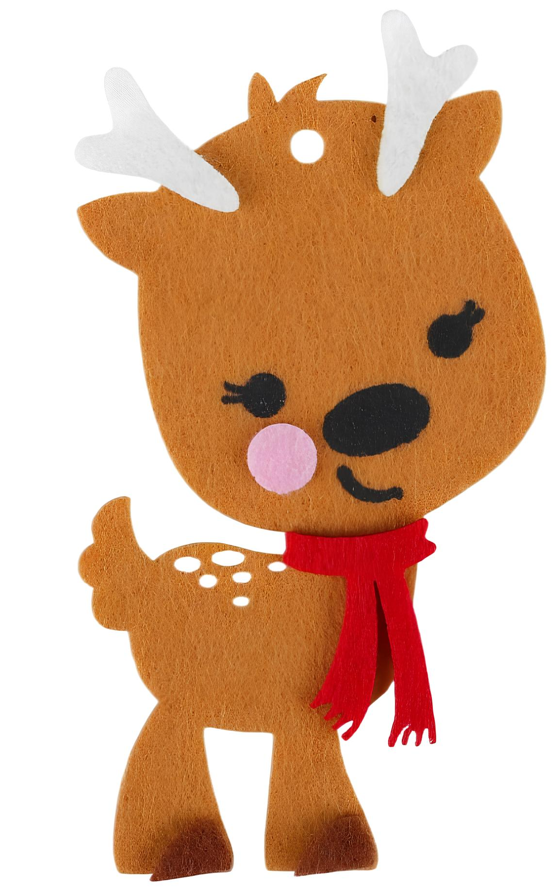 Felt Christmas Decoration - Fawn in a Scarf, Made by You