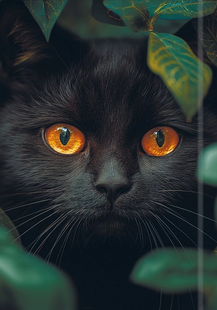 Записная книжка A6 - Взгляд чёрного кота, 96 листов