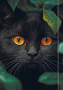 Записная книжка A6 - Взгляд чёрного кота, 96 листов