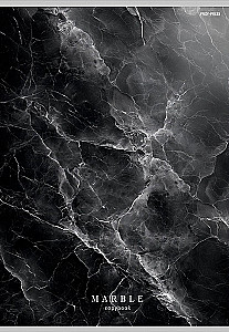 A4 Notebook - Black Marble, 48 Sheets, Graph Paper