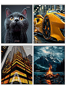 Notatnik A5 -Miks, 96 stron, kratka, w asortymencie