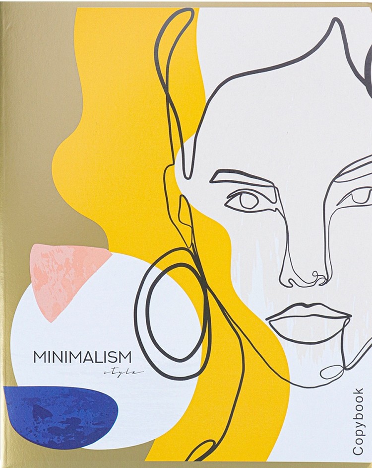 Teczka A5 - Minimalistyczne portrety, 48 stron, kratka, w asortymencie