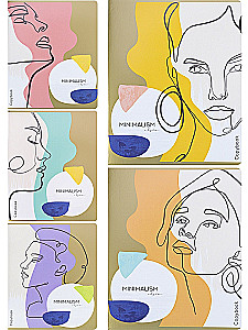 Teczka A5 - Minimalistyczne portrety, 48 stron, kratka, w asortymencie