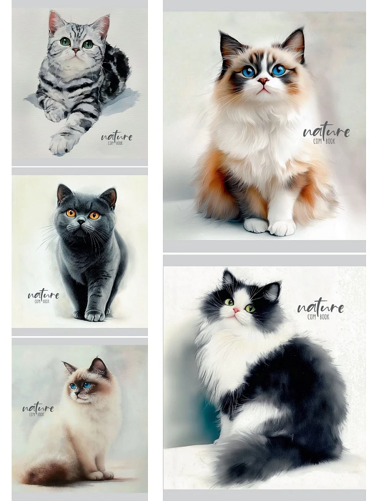 Notes A5 - Piękne koty – 1, 48 kartek, linie, w asortymencie